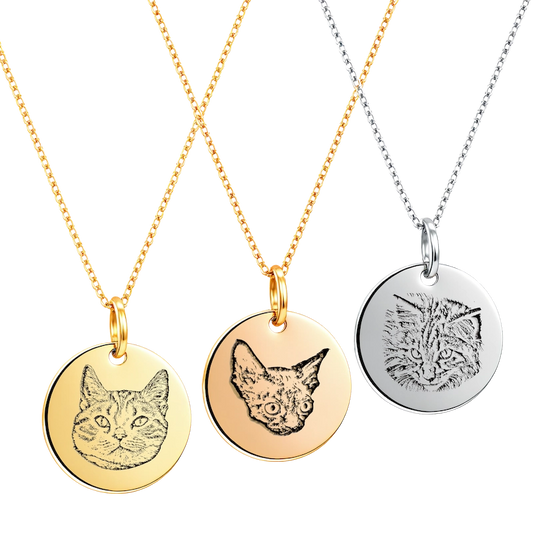 HandCrafted Stainless Steel Pet Face Necklace Pedant