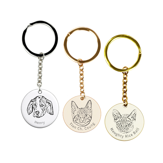 HandCrafted Keychain Pedant for Personalized Pet Portrait