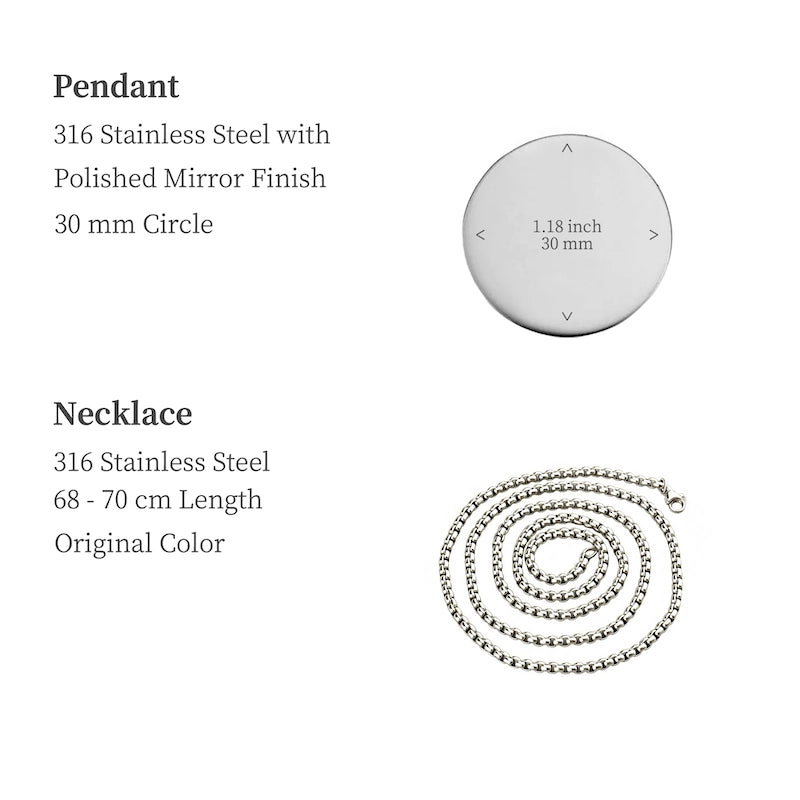 Handmade Pet Face Necklace, Stainless Steel with Barn Style