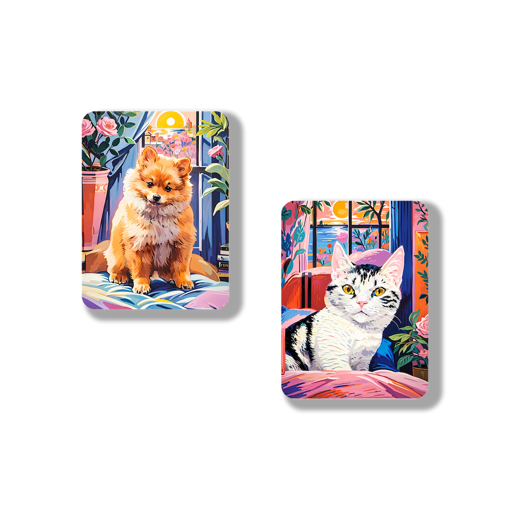 Custom Pet Photo Tinplate Badges and Fridge Magnets